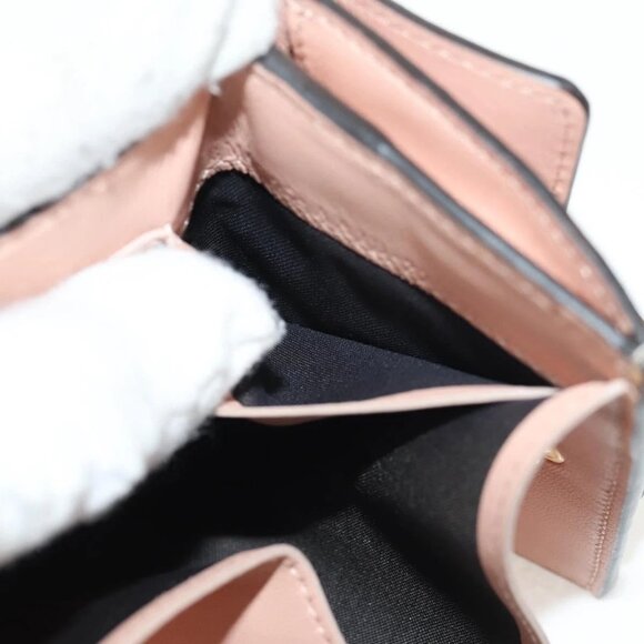 FENDI Zucca Canvas Trifold Wallet Leather Pink Gold Auth BA6630M - Picture 13 of 16